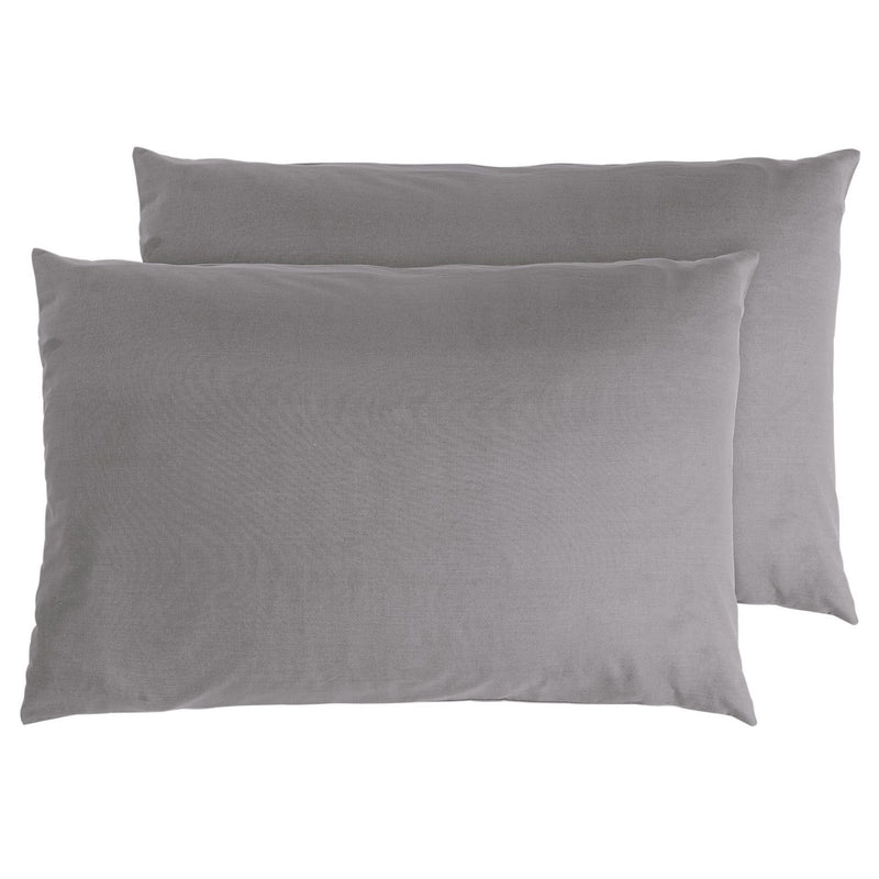 Habitat Easycare Plain Standard Pillowcase Pair - Grey