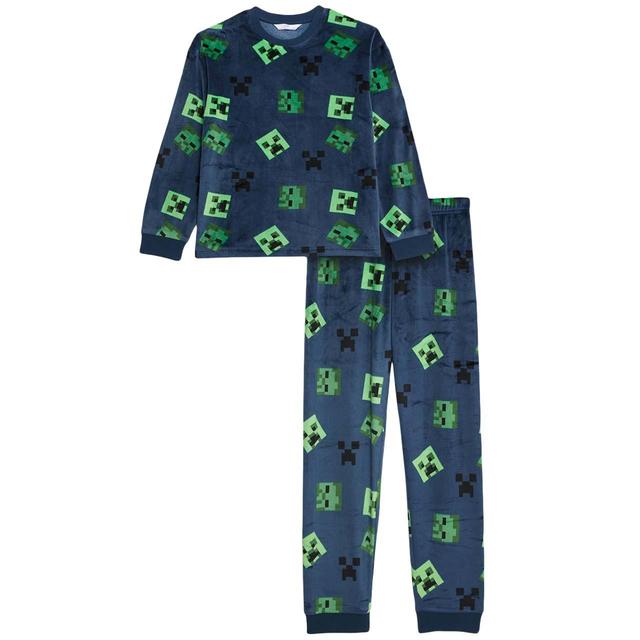 M&S Minecraft Velour PJ 7-12 Years Blue