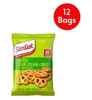 SlimFast Baked Sour Cream & Chive Flavour Pretzels bundle - 12 pack GOODS Boots   