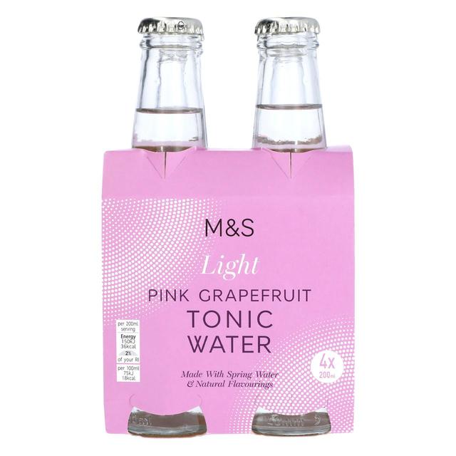 M&S Light Pink Grapefruit Tonic Water   4 x 200ml GOODS M&S   