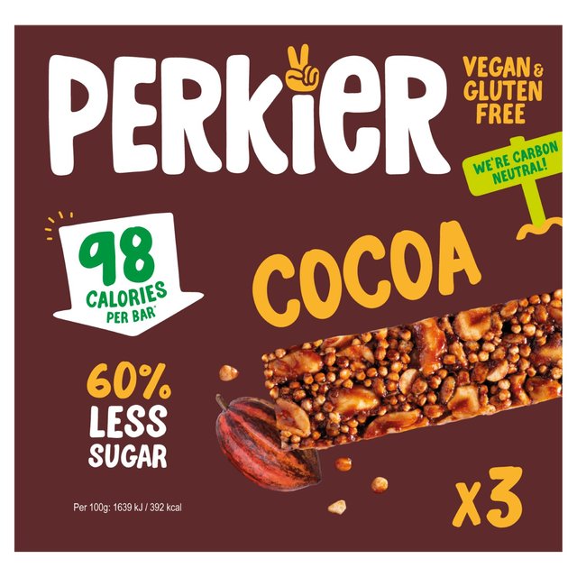 Perkier Cocoa 98Cals Bars   3 x 25g GOODS M&S   