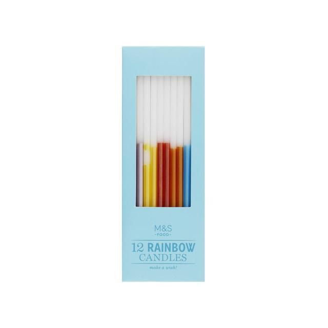 M&S Ombre Rainbow Birthday Candles   12 per pack