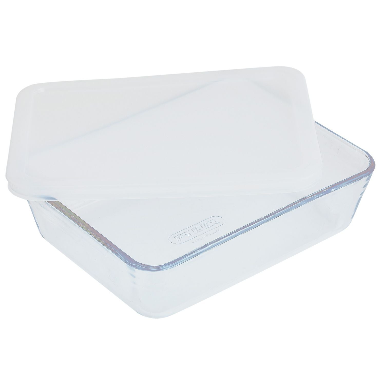 Pyrex set of 2 glass roasters with plastic lids, UK version