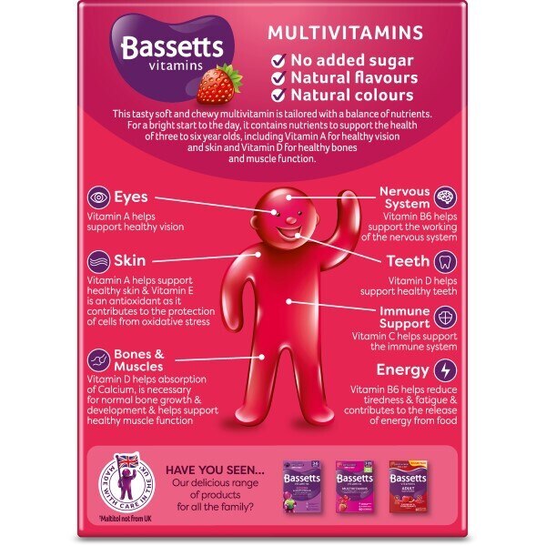 Bassetts Vitamins Multivitamins Strawberry 3-6 Years 60s GOODS Superdrug   