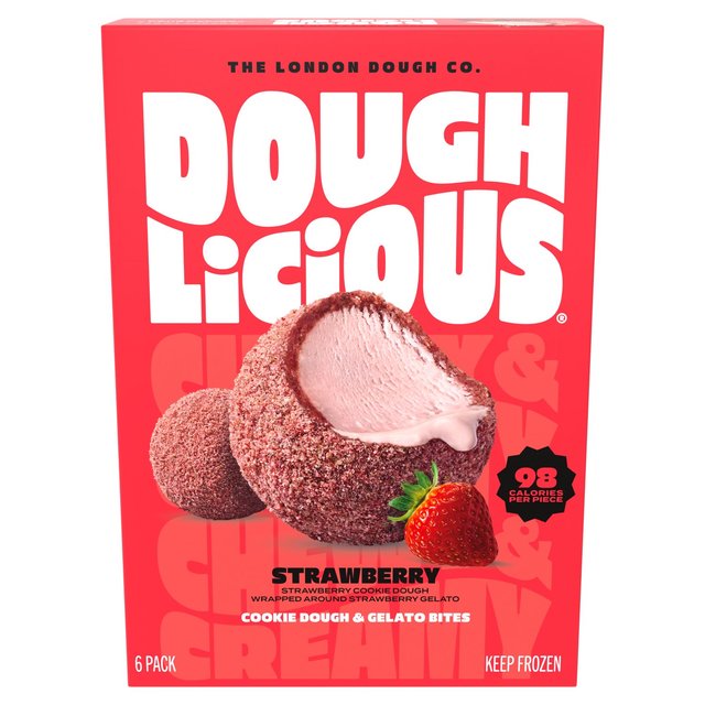 Doughlicious Strawberry Cookie Dough and Gelato Bites   204g GOODS M&S   