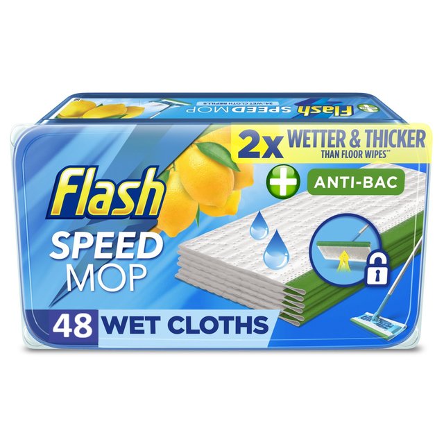 Flash Speed Mop Wet Cloth Multi-Surface Refills Crisp Lemons   48 per pack GOODS M&S   