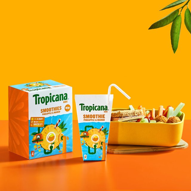 Tropicana Kids Pineapple & Mango Smoothie   4 x 150ml GOODS M&S   