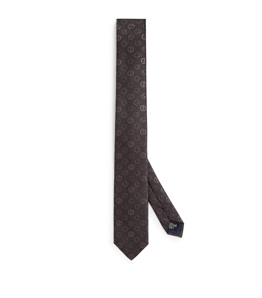 Giorgio Armani silk jacquard stripe tie, imported from the UK