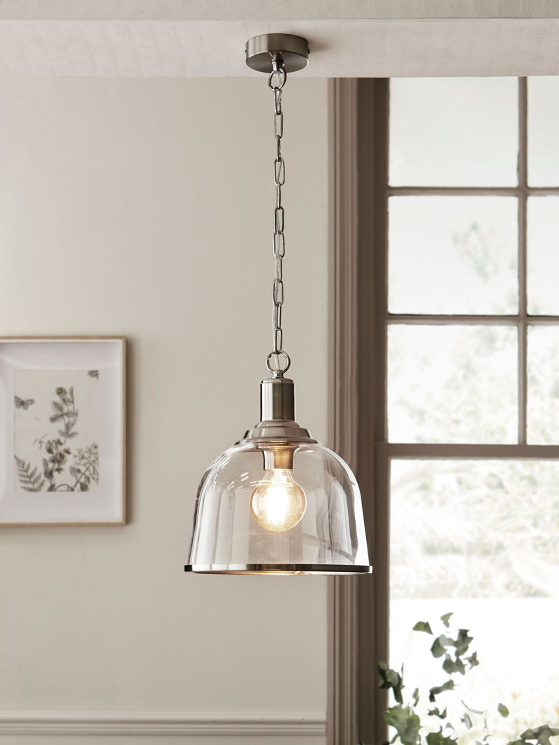 Brushed Nickel Gloucester 1 Light Pendant Ceiling Light