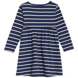 M&S Striped Long Sleeve Dress 0 Months-3 Years Navy GOODS M&S   