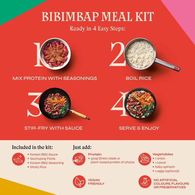 Sosu Korean Bibimbap Rice Meal Kit   237g GOODS M&S   