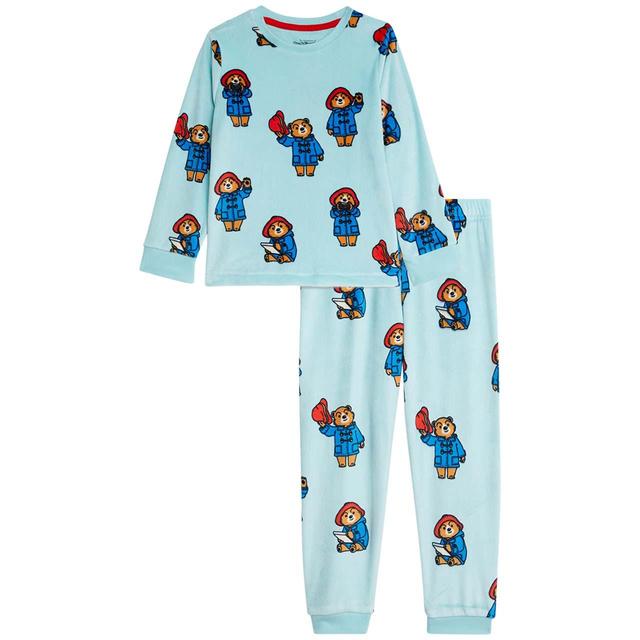 M&S Paddington Velour PJ 2-7 Years Light Blue