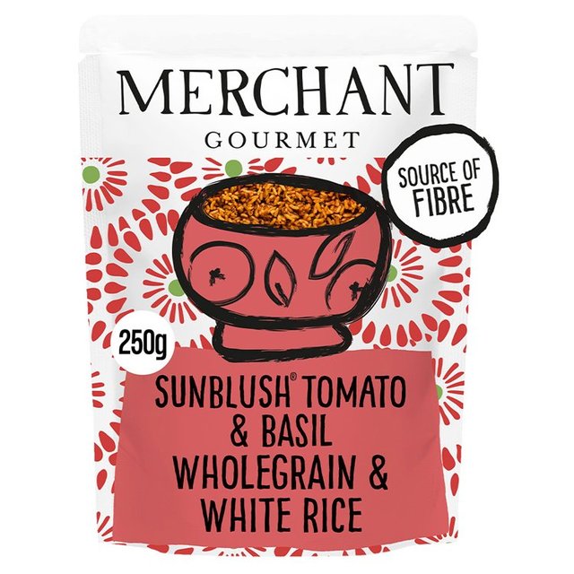 Merchant Gourmet SunBlush Tomato & Basil Wholegrain & White Microwave Rice    250g GOODS M&S   