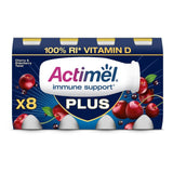 Actimel Plus 100% Vitamin D Cherry & Elderberry Immunity Yoghurt   8 x 100g GOODS M&S   