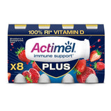 Actimel Plus 100% Vitamin D Strawberry & Pomegranate Immunity Yoghurt   8 x 100g GOODS M&S   