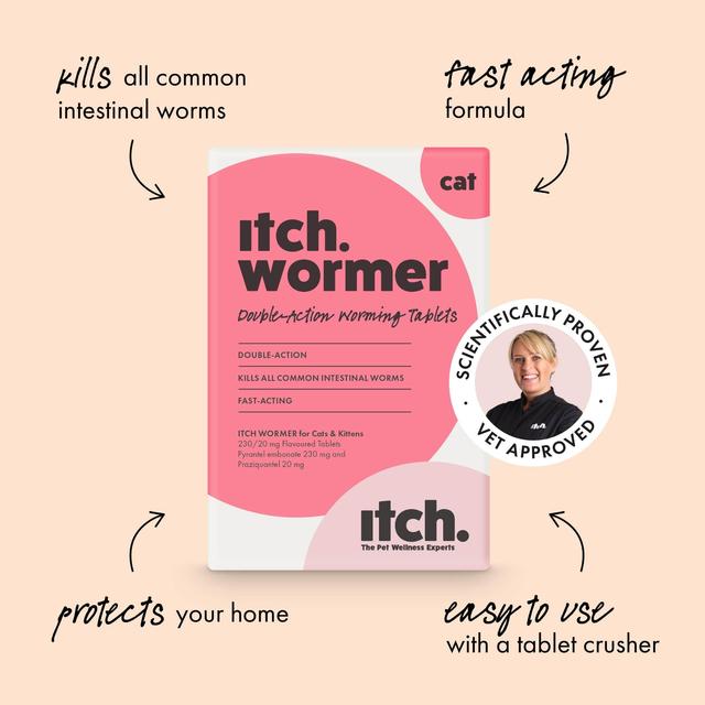 Itch Wormer Tablets For Cats (1kg +)   2 per pack GOODS M&S   