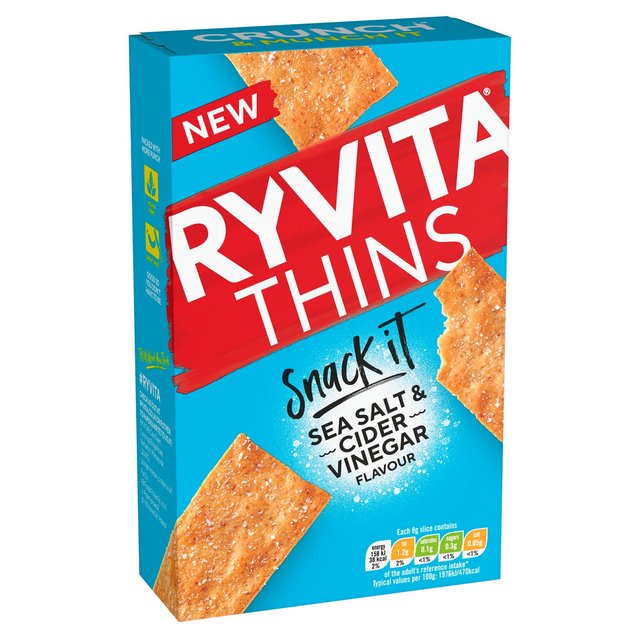 Ryvita Snack It Thins Sea Salt and Cider Vinegar Flatbread Snacks   125g GOODS M&S   