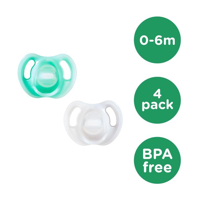 Tommee Tippee Ultra-Light Silicone Soother 0-6m 4 Pack Dummies Blue   4 per pack GOODS M&S   