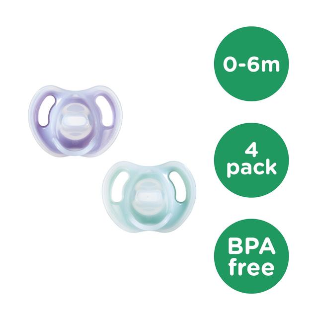 Tommee Tippee Ultra-Light Silicone Soother 0-6m 4 Pack Dummies   4 per pack