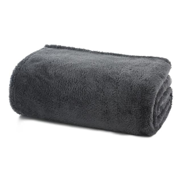 Deyongs Teddy Fleece Throw Charcoal