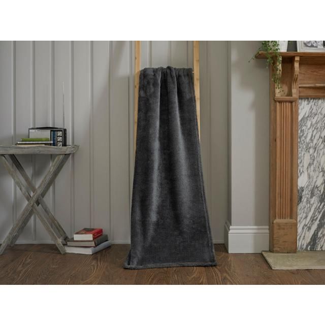 Deyongs Teddy Fleece Throw Charcoal GOODS M&S   