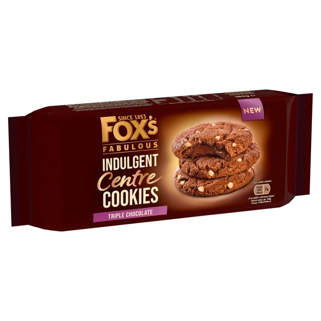 Fox's Biscuits Triple Chocolate Indulgent Centre Cookies    160g