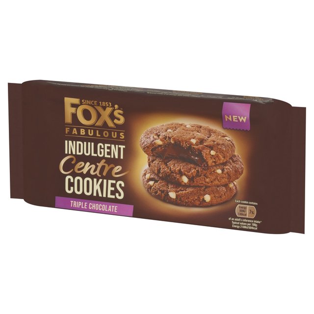 Fox's Biscuits Triple Chocolate Indulgent Centre Cookies    160g GOODS M&S   