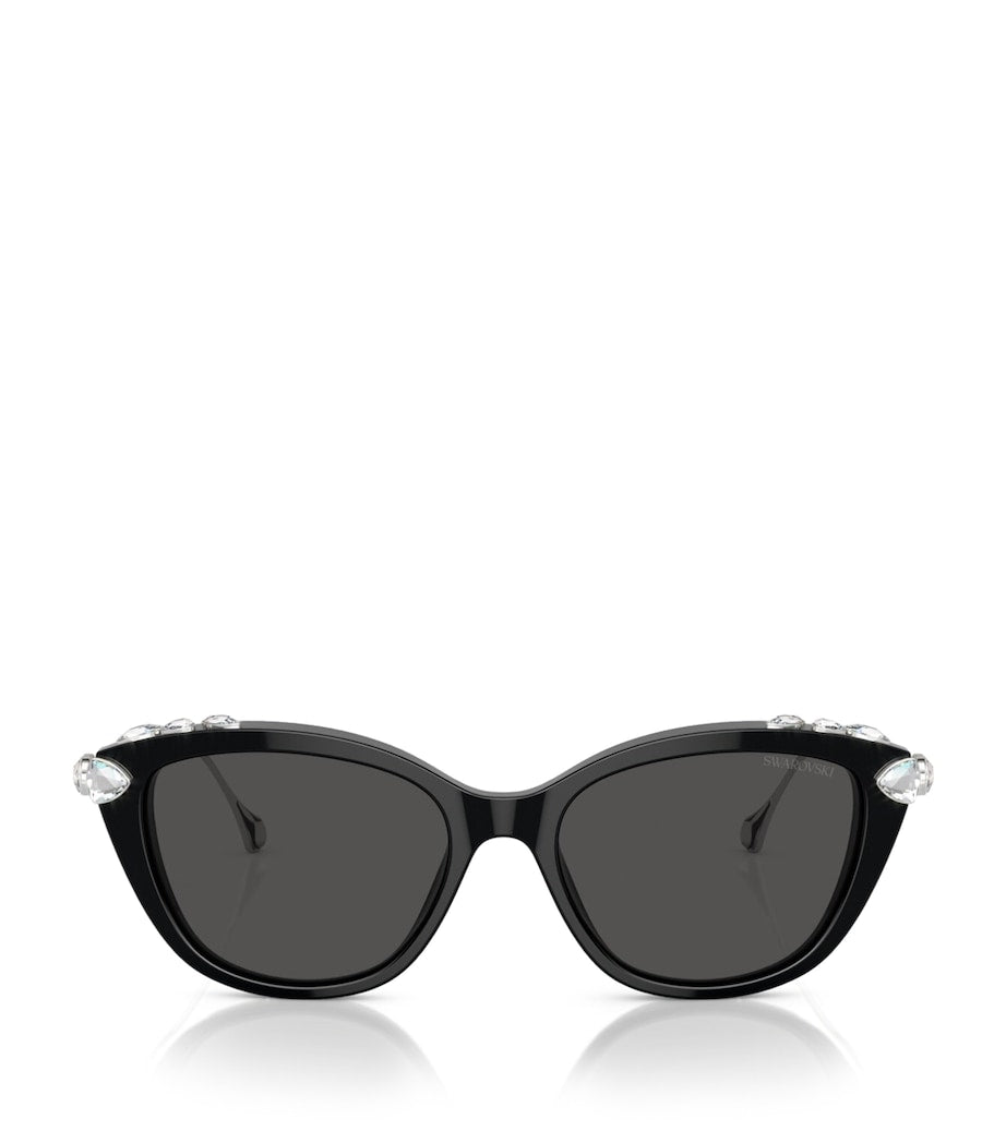 Swarovski cat eye sunglasses with crystal embellishments, imported from the UK