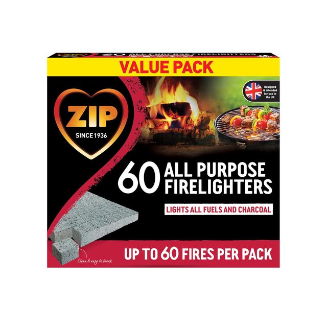 Zip All Purpose Firelighters Block 60   60 per pack