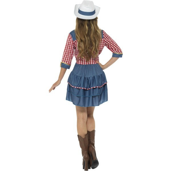 Smiffys rodeo doll costume blue with skirt shirt hat, UK version