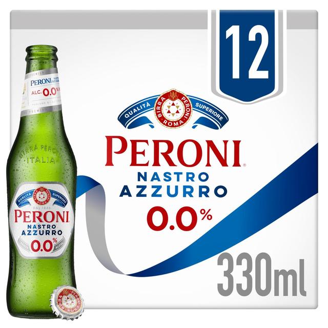 Peroni Nastro Azzurro 0% Alcohol Free Beer Lager Bottles   12 x 330ml GOODS M&S   