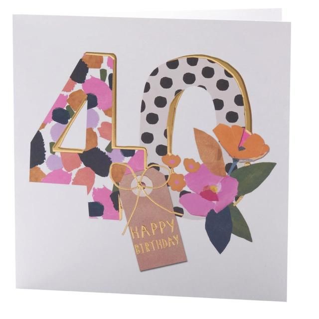 Bright Floral 40th Birthday Card