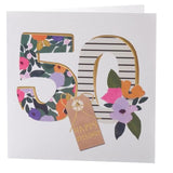 Bright Floral 50th Birthday Card GOODS M&S   