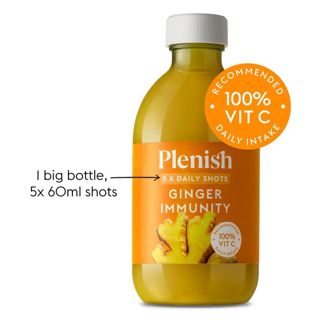 Plenish Ginger Immunity Dosing Bottle 5x Shots   300ml