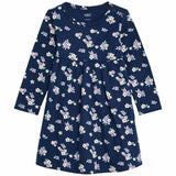 M&S Long Sleeve Floral Print Dress Navy 0-3 Years GOODS M&S   