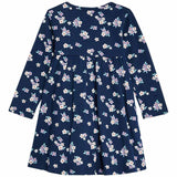 M&S Long Sleeve Floral Print Dress Navy 0-3 Years GOODS M&S   