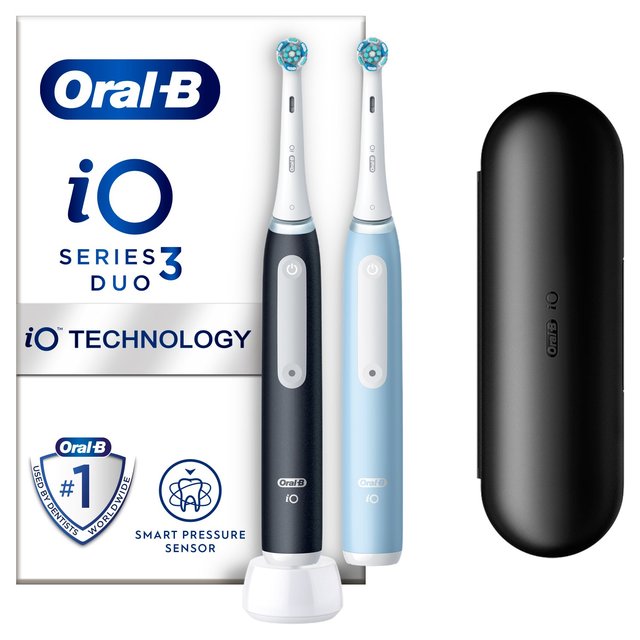 Oral-B iO3 Black & Blue Electric Toothbrush Duo Pack + Travel Case)   2 per pack