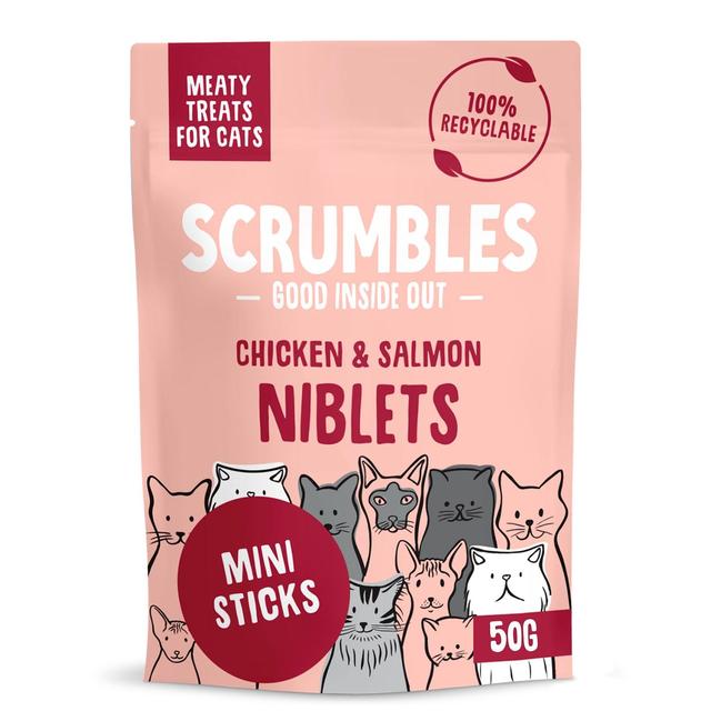 Scrumbles Salmon Niblets Cat Treat   50g