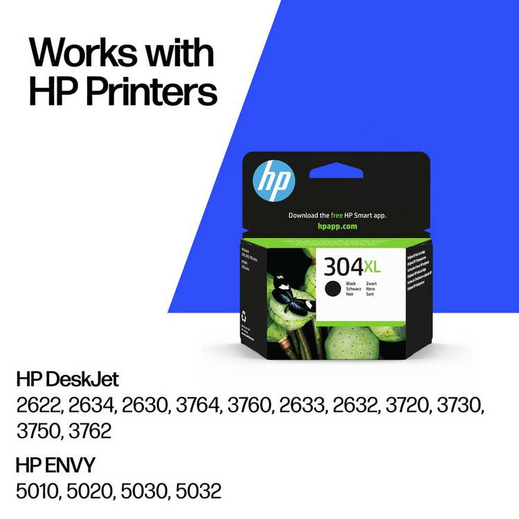 HP 304 XL high yield black ink cartridge (British brand)