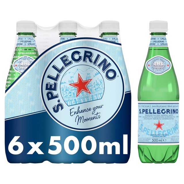 San Pellegrino Sparkling Natural Mineral Water   6 x 500ml GOODS M&S   