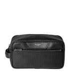 Serapian coated canvas-leather wash bag (British brand)