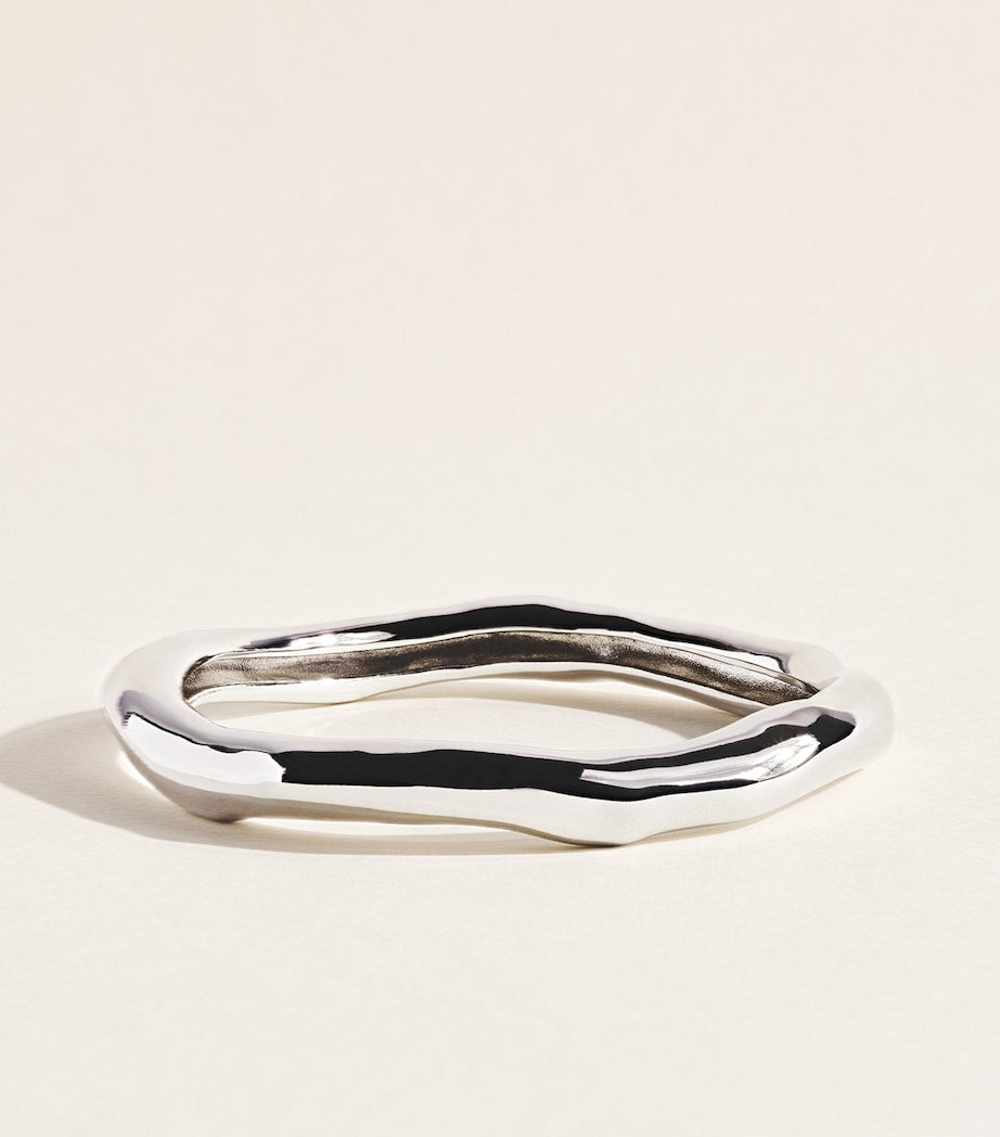 Alexis Bittar large rhodium-plated molten bangle, UK version
