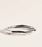 Large Rhodium-Plated Molten Bangle