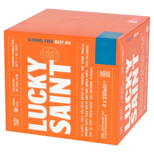 Lucky Saint Alcohol Free Hazy IPA   4 x 330ml