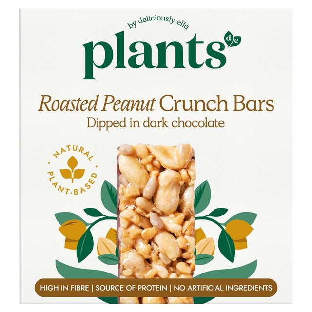 Plants by Deliciously Ella Roasted Peanut Crunch Bar   3 x 37g GOODS M&S   