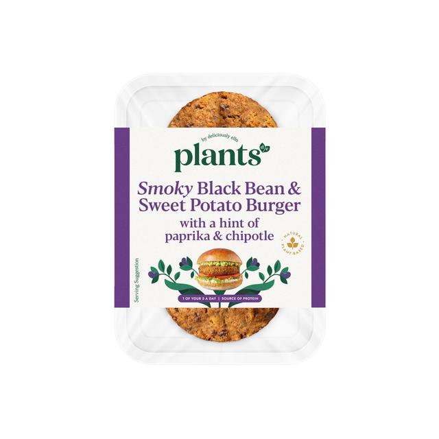 Plants by Deliciously Ella Sweet Potato & Black Bean Burger   2 x 100g GOODS M&S   