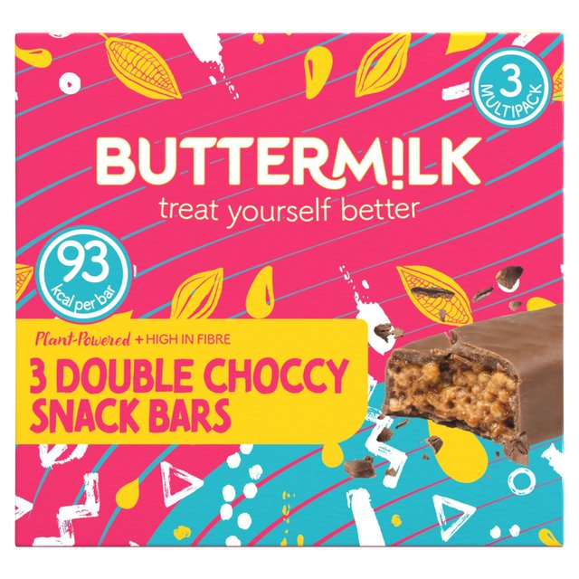 Buttermilk Plant Powered Double Choccy Crisp Snack Bar Multi Pack   3 x 23g GOODS M&S   