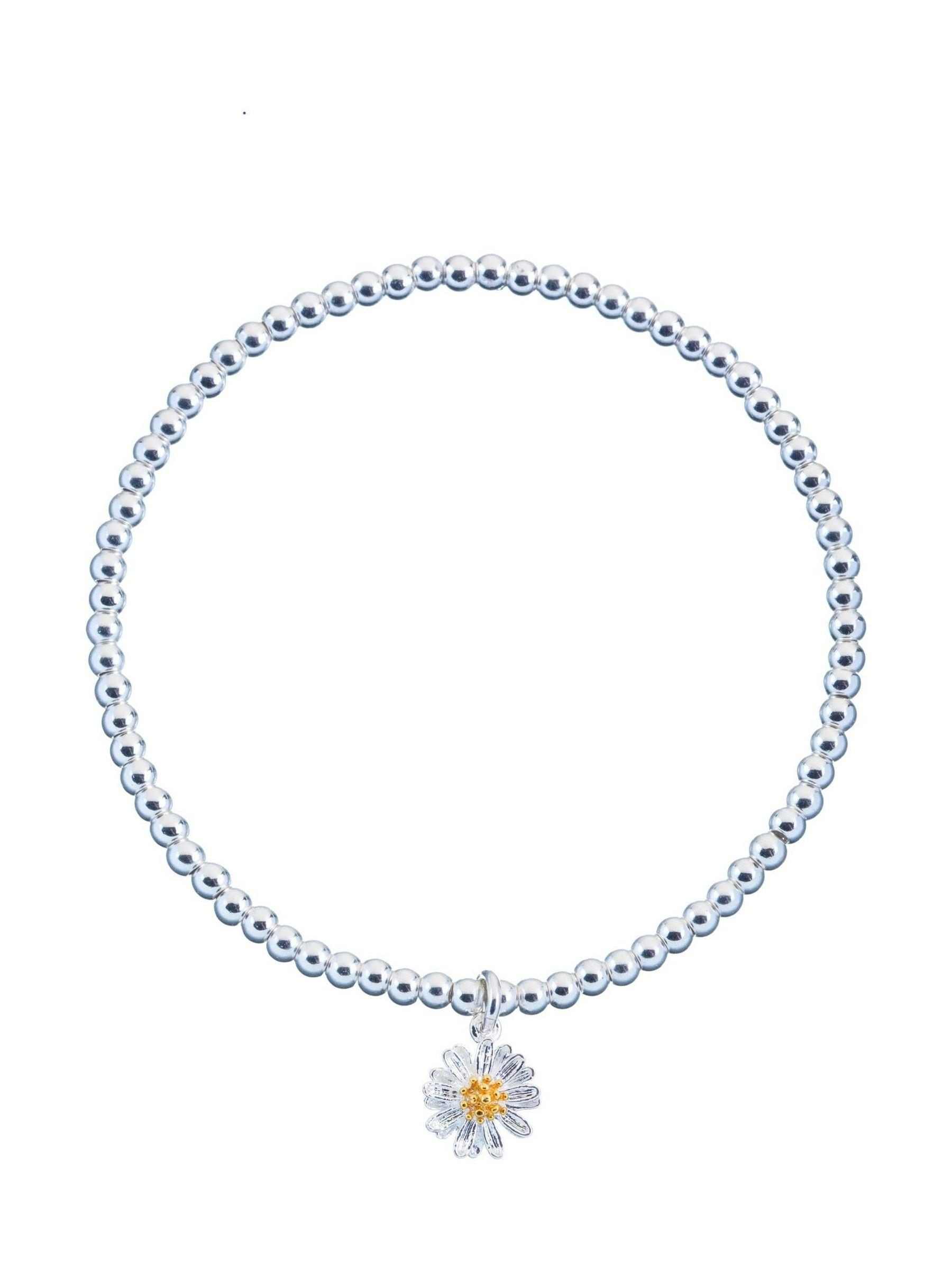 Estella Bartlett Silbernes Wildblumenarmband – Britisches Produkt