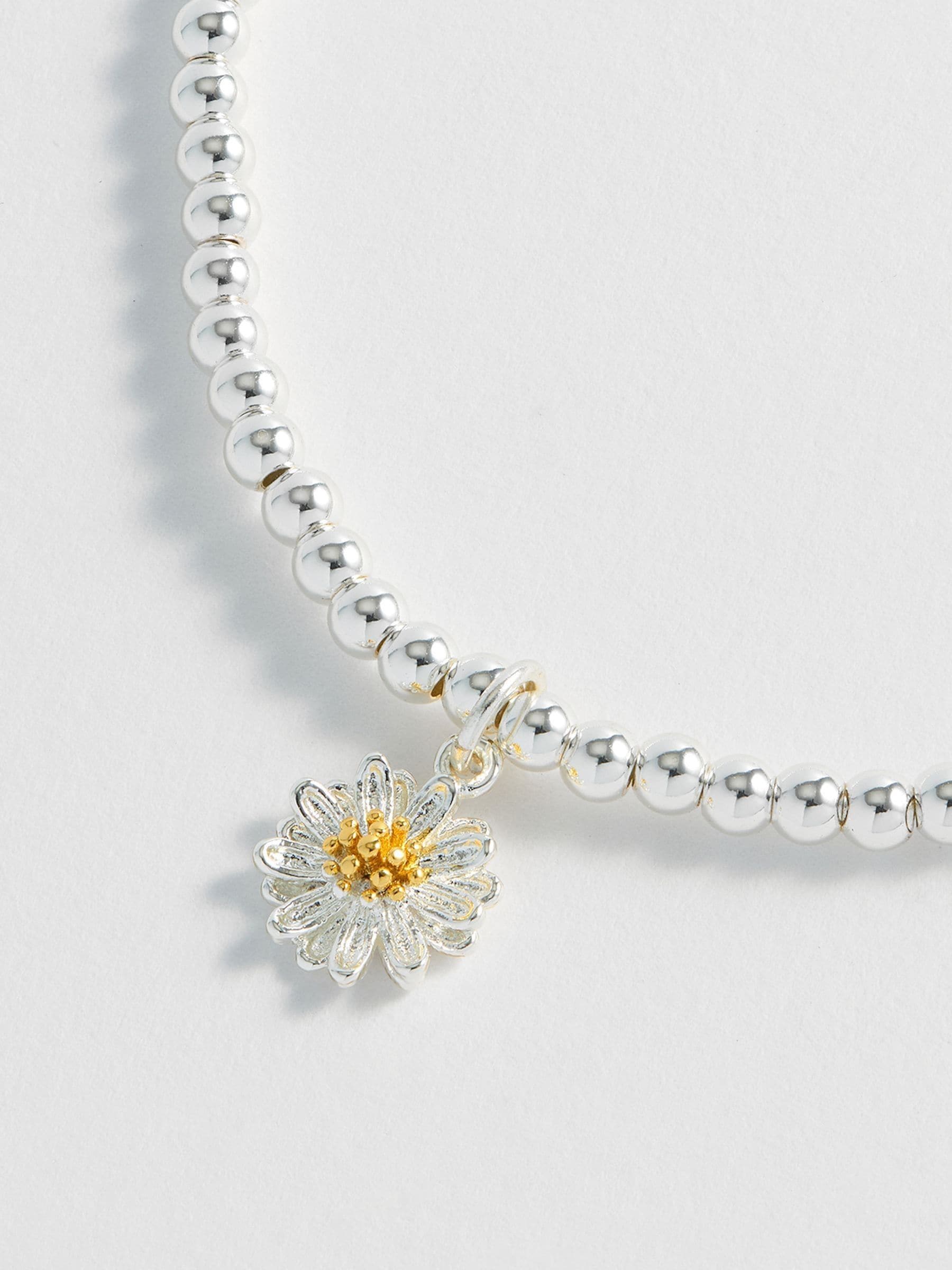 Estella Bartlett Silbernes Wildblumenarmband – Britisches Produkt