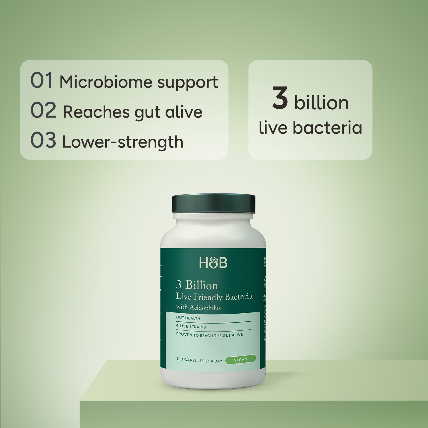 Holland & Barrett Live Friendly Bacteria 3 Billion 120 Capsules, UK version